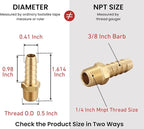 TANYA HARDWARE 3/8" Barb to 1/4" NPT Male Thread Air Hose Repair Kit - Image 2