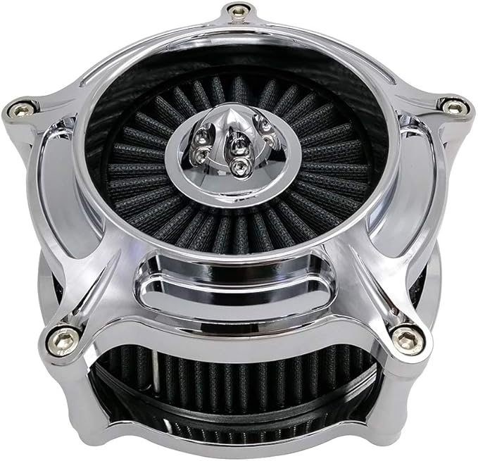 Harley Air Cleaner Turbine Intake Chrome Filter Kit Cnc Cut - Image 3