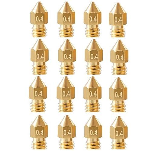 16Pcs Ender 3 Nozzles 0.4mm, MK8 Extruder Nozzles 0.4mm Compatible by TIEXYE