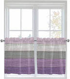 Country Wood Board Gray Purple Window Valance Curtains, Farmhouse Gradient - Image 9