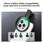 K&F CONCEPT 67mm Clip-on Black Diffusion 1/4&CPL Phone Camera Lens Filter Kit - Image 2
