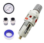 RIH 3/8"NPT Air Filter Pressure Regulator Combo Piggyback, 5 Micron Brass - Image 7