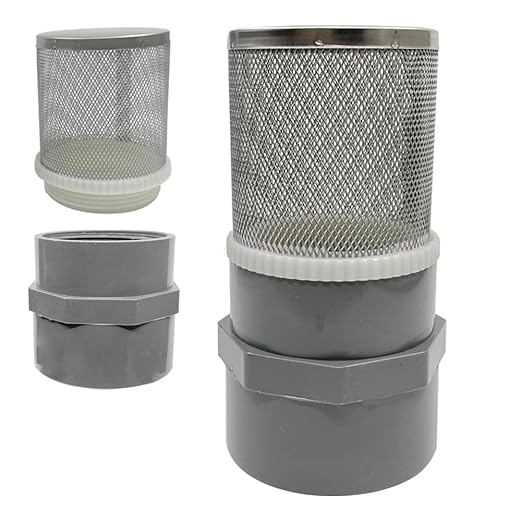 1.5" Stainless Steel Filter Cover Connected to 1.5 inch/DN40 Grey PVC Filter by AIMCOCO