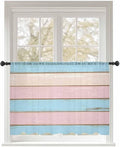 Sheer Curtains 54 Inch Length, Farmhouse Country Shabby Striped Privacy Voile by Unknown