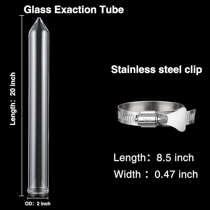 Chunful Glass Extractor Extraction Filter Tube 20" Long 50mm Diameter Thick and - Image 2