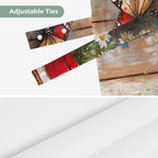 Country Flower Tie Up Valance for Window, Western Texas Star Butterfly Barn - Image 8