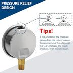 SENCTRL 0-200 Psi Glycerin Liquid Filled Pressure Gauge, 2.5" Dial Size - Image 5