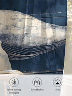 Sheer Curtains 63 Inch Length, Ocean Vintage Whale Semi Sheer Curtains Light - Image 6