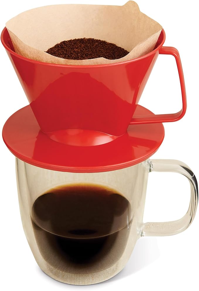 Fino Pour-Over Coffee Brewing Filter Cone, Number 4-Size, Brews 8 to 12-Cups - Image 2