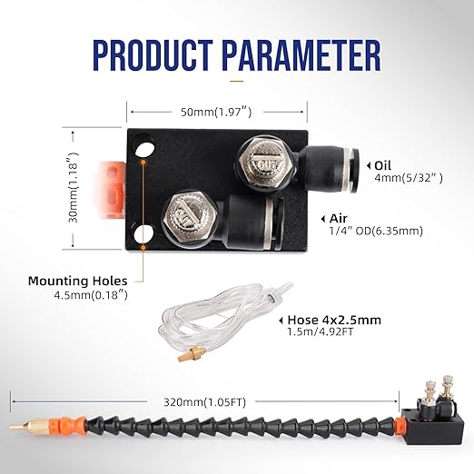 1/4" CNC Coolant Nozzle Mister for Milling Machine, Mist Coolant System for - Image 2