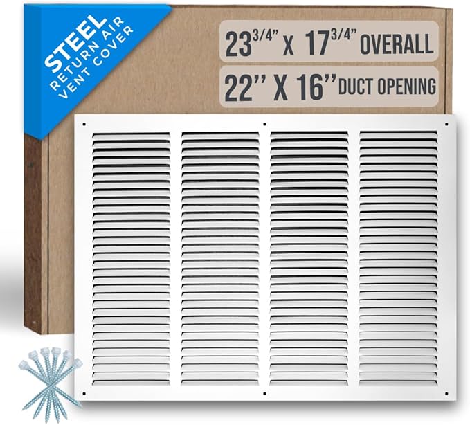 Fits 22x16 Duct Opening | Steel Return Air Grille by Handua | Vent Cover Grill by Handua