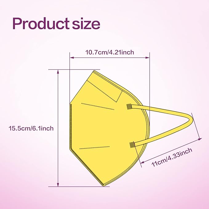 Miuphro KN95 Face Mask, 5-Layer Design Cup Dust Safety KN95 Masks 25 Pack - Image 2