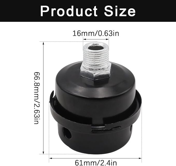 2 pcs 1/4" Thread Air Compressor Silencer, Air Compressor Intake Filter Sound - Image 2