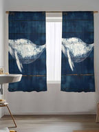 Sheer Curtains 72 Inches Long, Summer Whale Semi Sheer Curtains Light Filtering - Image 5