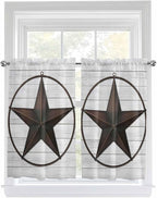 Vintage Farm Western Star Window Valance Curtains, 2 Panel - Image 9