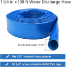 Eastrans 1-1/4''x100ft Blue PVC Lay-Flat Backwash Hose - Image 4
