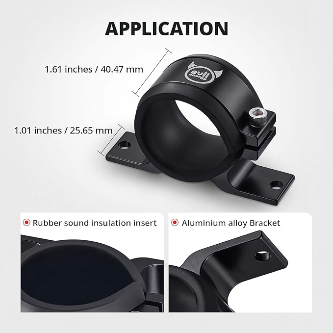 EVIL ENERGY 60mm Fuel Filter Mounting Bracket, Fuel Pump Clamp Holder Black - Image 5