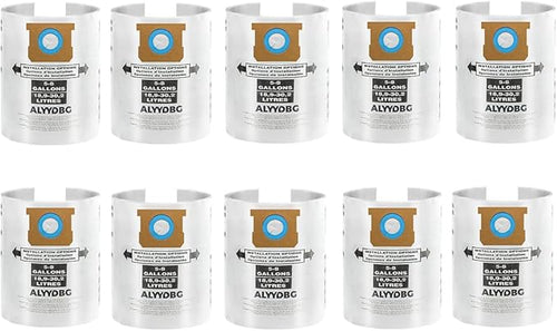 10 Pack Shop Vac 5-8 Gallon Filter Bags, ALYYDBG Type E 90661 9066100 9066133 by ALYYDBG