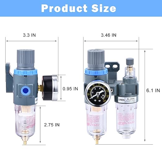 1/4 Inch Compressor Air Filter Pressure Regulator Water-Oil Trap Separator - Image 5