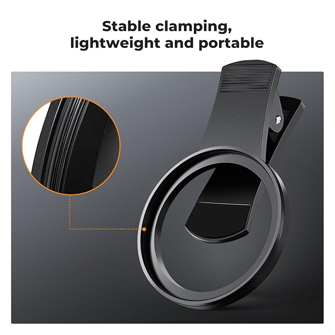 K&F CONCEPT 67mm Clip-on Black Diffusion 1/8 Phone Camera Lens Filter Kit - Image 5
