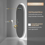 LUVODI Smart LED Bathroom Mirror: 35”x24” Large Wall Mounted Oval Vanity Mirror - Image 6