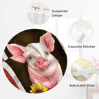 Pigs Sunflowers Bathroom Curtains 63 Inch Length, Window Curtains Tab Top - Image 6