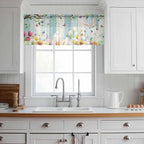 Easter Sheer Valances for Windows 60"x18", Light Filtering Kitchen Curtains - Image 3