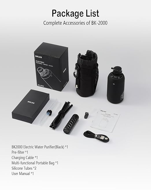 Water Filter Camping – Electric Portable Water Purifier Survival, 0.01 Micron - Image 9