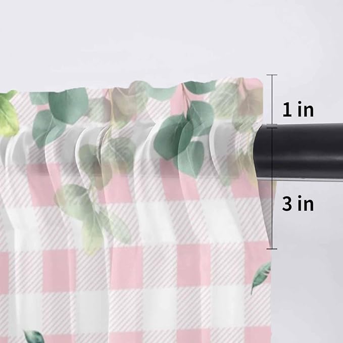 Easter Sheer Valances for Windows 60"x18", Light Filtering Kitchen Curtains - Image 7