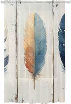 Sheer Curtains 108 Inches Long, Boho Ombre Vintage Wooden Grain Privacy Voile by Unknown