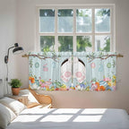 Easter Bunny Kitchen Tier Curtains 24 Inch Long 2 Panel Set, Rod Pocket Cafe - Image 4
