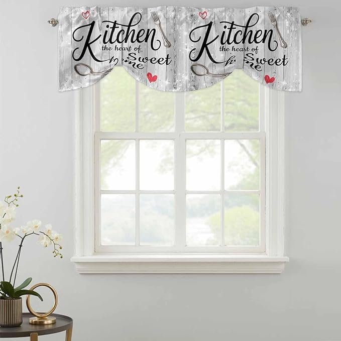 Kitchen Knife Fork Tie Up Valance Curtains - Image 2