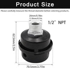 2pcs 1/2" Thread Air Compressor Silencer, Air Compressor Intake Filter Sound - Image 3