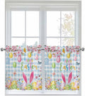 Happy Easter Half Window Curtain 36 Inches Long, Spring Watercolor Bunny Eggs by Unknown