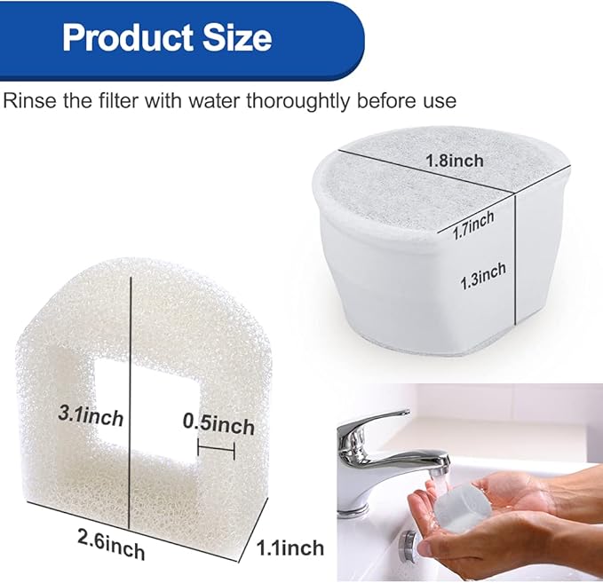 18PCS Carbon Filters and Foam Pre-Filter Replacement Set Compatible - Image 5