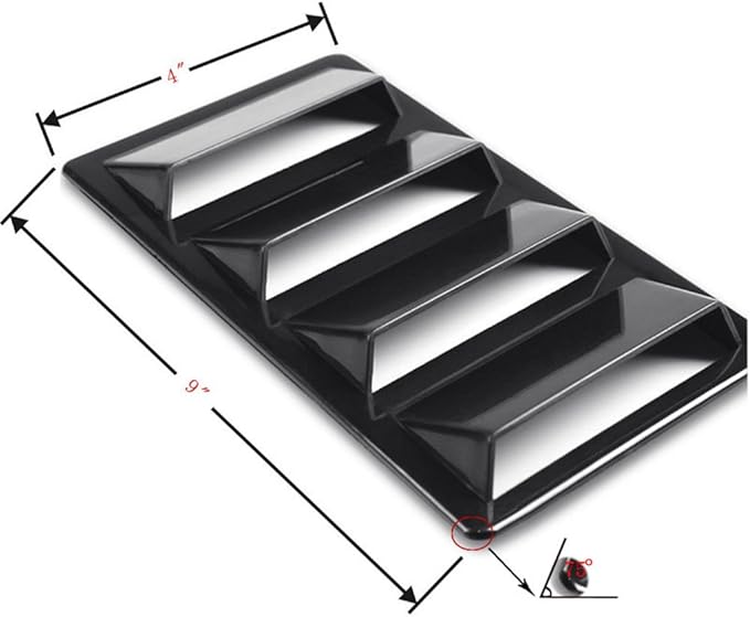 1 Pair Black Decorative Air Flow Intake Turbo Bonnet Hood Side Vent Cover Stick - Image 3