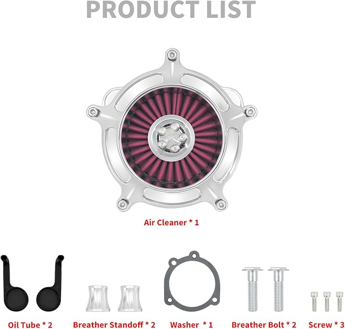 HDBUBALUS Motorcycle CNC Spike Air Cleaner Air Filter Intake System Filter - Image 6