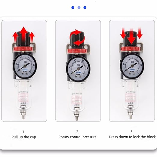 Compressed Air Pressure Filter Regulator Airtac AFR2000 1/4'' NPT 0-140 PSI - Image 6