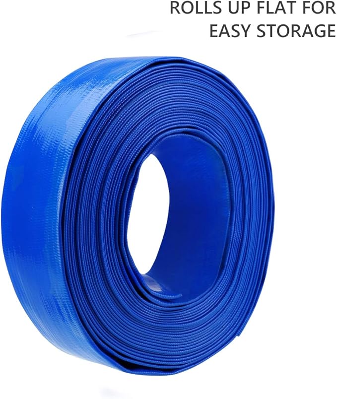 Eastrans 1-1/4'' x 50ft Blue PVC Lay-Flat Backwash Hose - Image 9