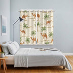 2 Panel Kitchen Cafe Curtains, Date Coconut Tree Sunlight Filtering Nature Air - Image 4
