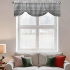 Grey Ombre Wooden Tie Up Valance Curtains - Image 3