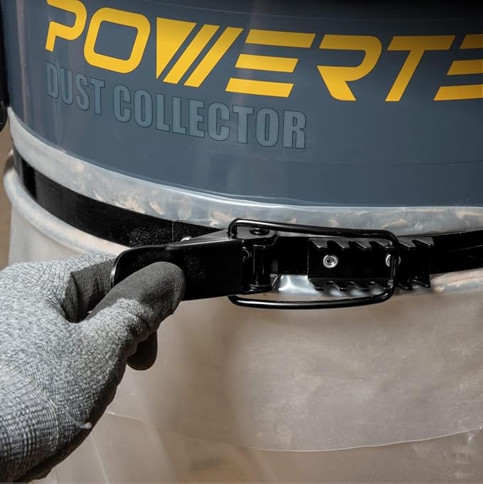 POWERTEC 70426 Dust Collector Bags and Clamp Set | 21" x 31" x 1 Micron Filter - Image 13