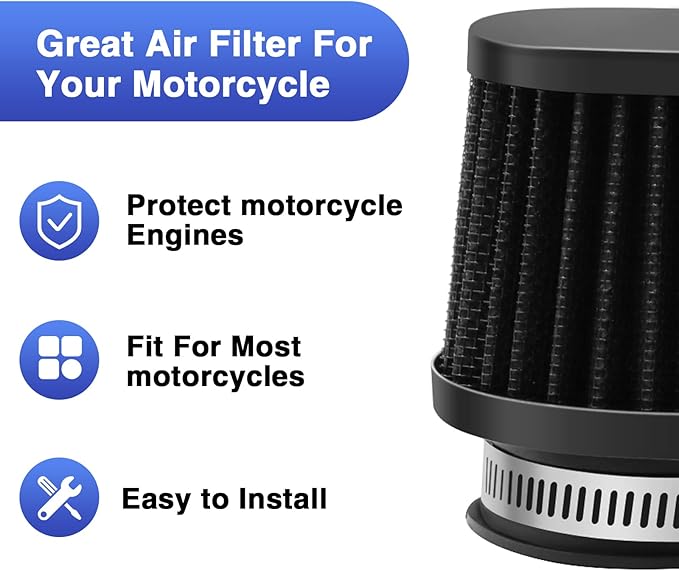 2PCS Motorcycle Air Filter Universal 45MM Replacement Engine Filter High - Image 5