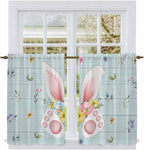 Easter Kitchen Curtains 45 Inch Long 2 Panel Set, Rod Pocket Window Treatment - Image 2
