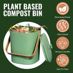 Bamboozle Countertop Compost Bin Kitchen | 1 Gallon | Odorless Composting Bin - Image 5