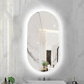 Oval LED Illuminated Bathroom Mirror, Wall-mounted Vanity Makeup Mirror by Unknown