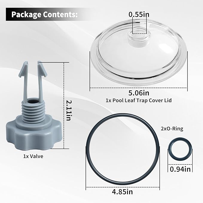 SF80110-1 Leaf Trap Cover Lid 5 inch Have O-Ring & Valve, Fit - Image 2