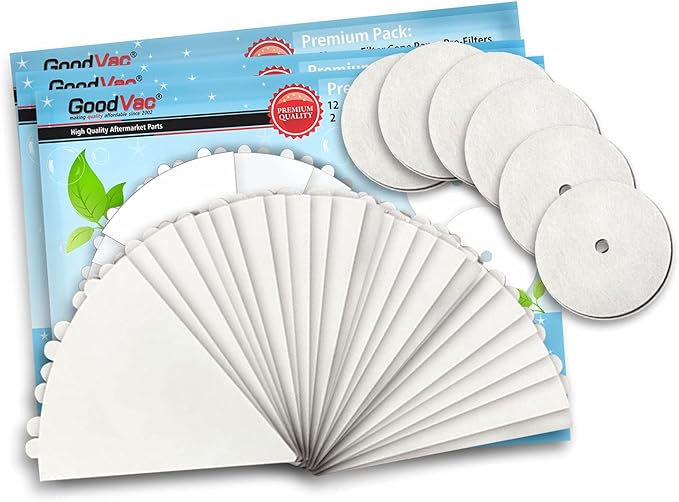 GOODVAC Replacement Filter Cones 12 Prefilters 2 Motor Disc Filters Premium by GOODVAC