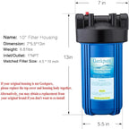 Geekpure 10-Inch Whole House Water Filter Housing 4.5"x10"1-Inch Outlet/Inlet - Image 3