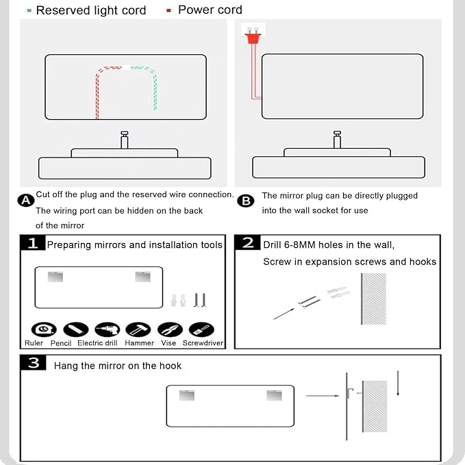 Smart Lighted Bathroom Mirror for Wall，Bathroom Mirror - Image 9
